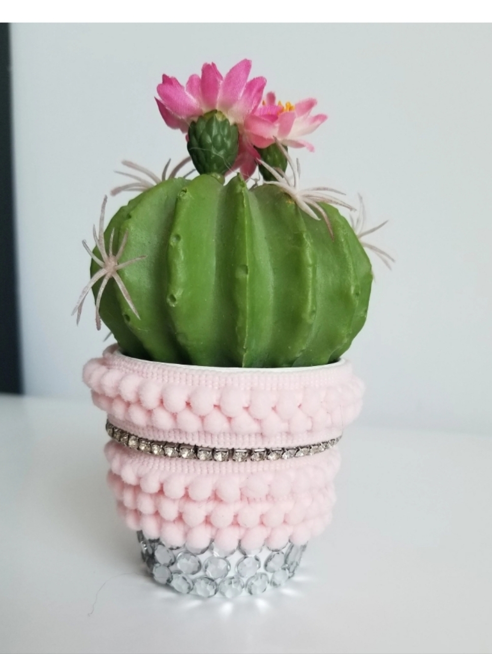 Pink Pom Bling Mini Planter Succulent Pot